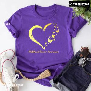 Childhood Cancer Awareness Heart Butterflies T-Shirt