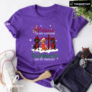 Jesus Is My Savior Dachshunds Are My Therapy for Christmas T-Shirt