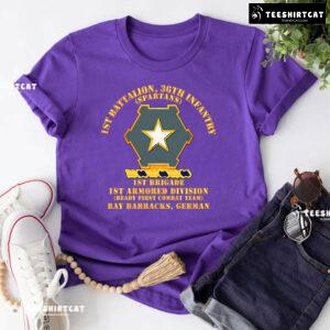 1st Battalion 36th Infantry Spartans 1st Brigade 1st Armored Division Ready First Combat Team T-Shirt