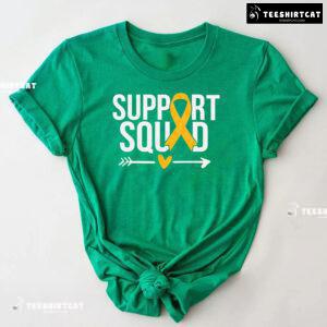 Support Squad Yellow Ribbon Childhood Cancer Awareness T-Shirt