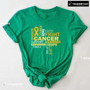 Fight Cancer Support Survivor Family Childhood Cancer Awareness T-Shirt