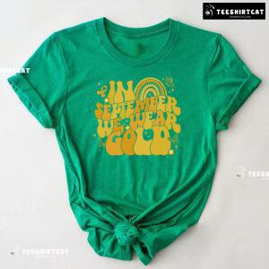 In September We Wear Gold Childhood Cancer Awareness Rainbow T-Shirt