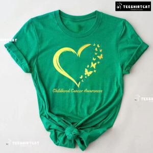 Childhood Cancer Awareness Heart Butterflies T-Shirt