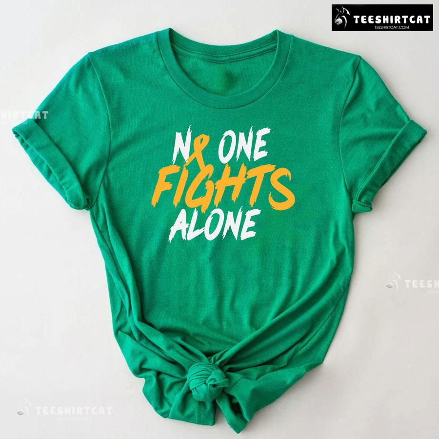 No One Fights Alone Childhood Cancer Awareness T-Shirt