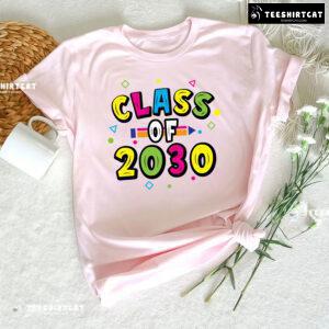 Class Of 2030 Crayon Student Back To School T-Shirt