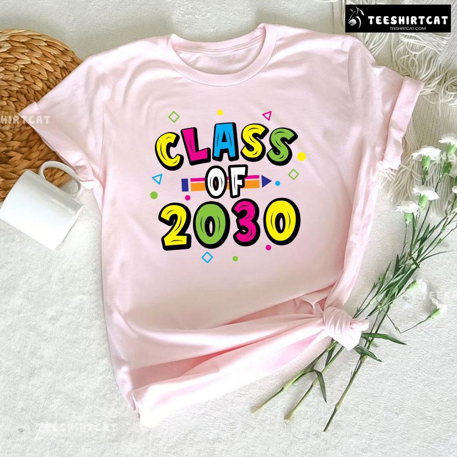 Class Of 2030 Crayon Student Back To School T-Shirt