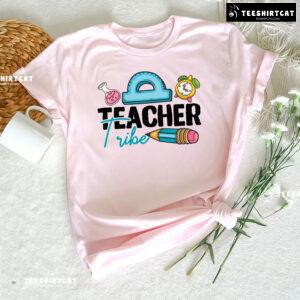 Teacher Tribe Pencil Ruler Clock Flask Back To School T-Shirt