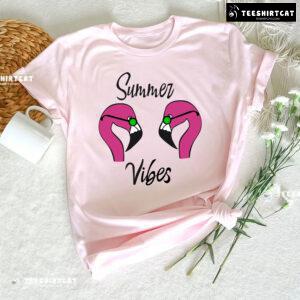 Summer Vibes Flamingo With Glasses T-Shirt