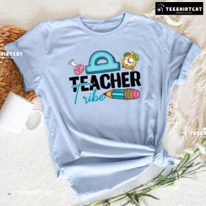 Teacher Tribe Pencil Ruler Clock Flask Back To School T-Shirt