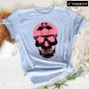 Skull With Lovely Flamingo T-Shirt