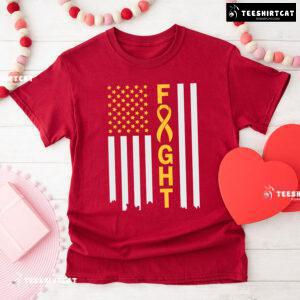 Fight Childhood Cancer American Flag T-Shirt