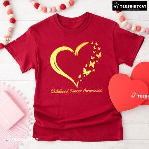 Childhood Cancer Awareness Heart Butterflies T-Shirt