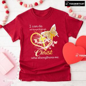 I Can Do All Things Through Christ Who Strengthens Me Childhood Cancer T-Shirt