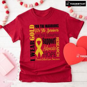 I Wear Gold For The Warriors Promote Childhood Cancer Awareness T-Shirt