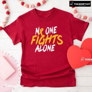 No One Fights Alone Childhood Cancer Awareness T-Shirt