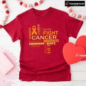 Strength Courage Love Faith Fight Childhood Cancer Awareness T-Shirt