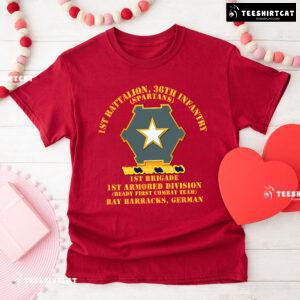 1st Battalion 36th Infantry Spartans 1st Brigade 1st Armored Division Ready First Combat Team T-Shirt
