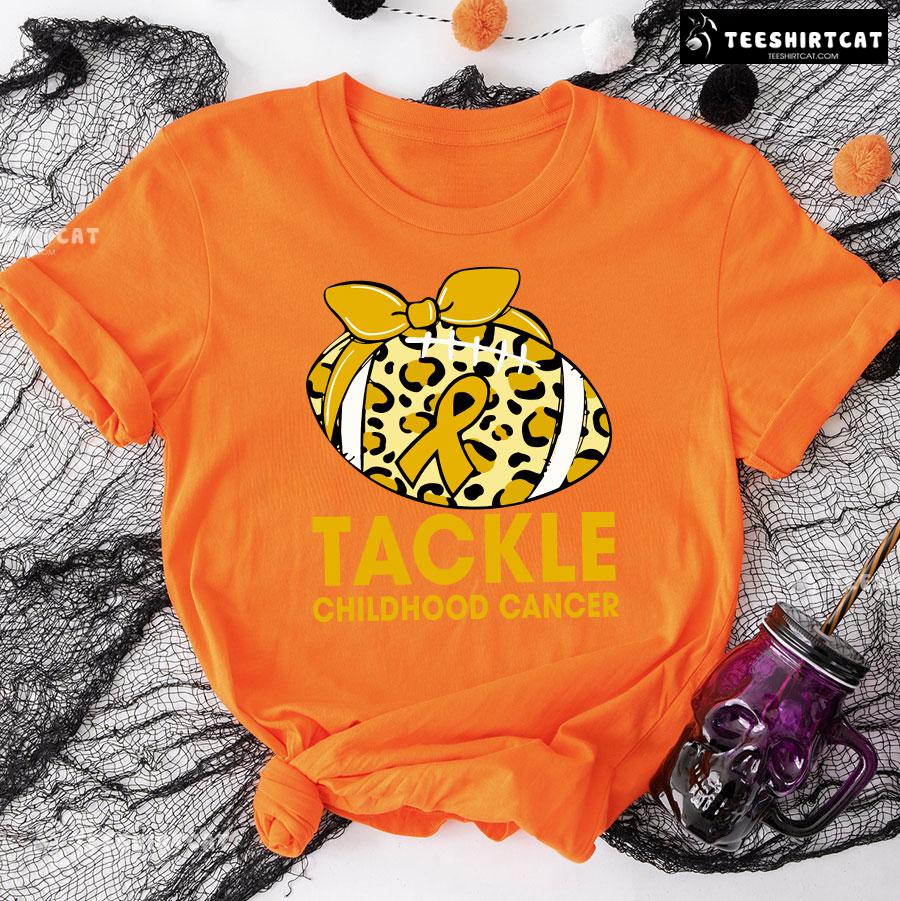 Tackle Childhood Cancer Leopard T-Shirt