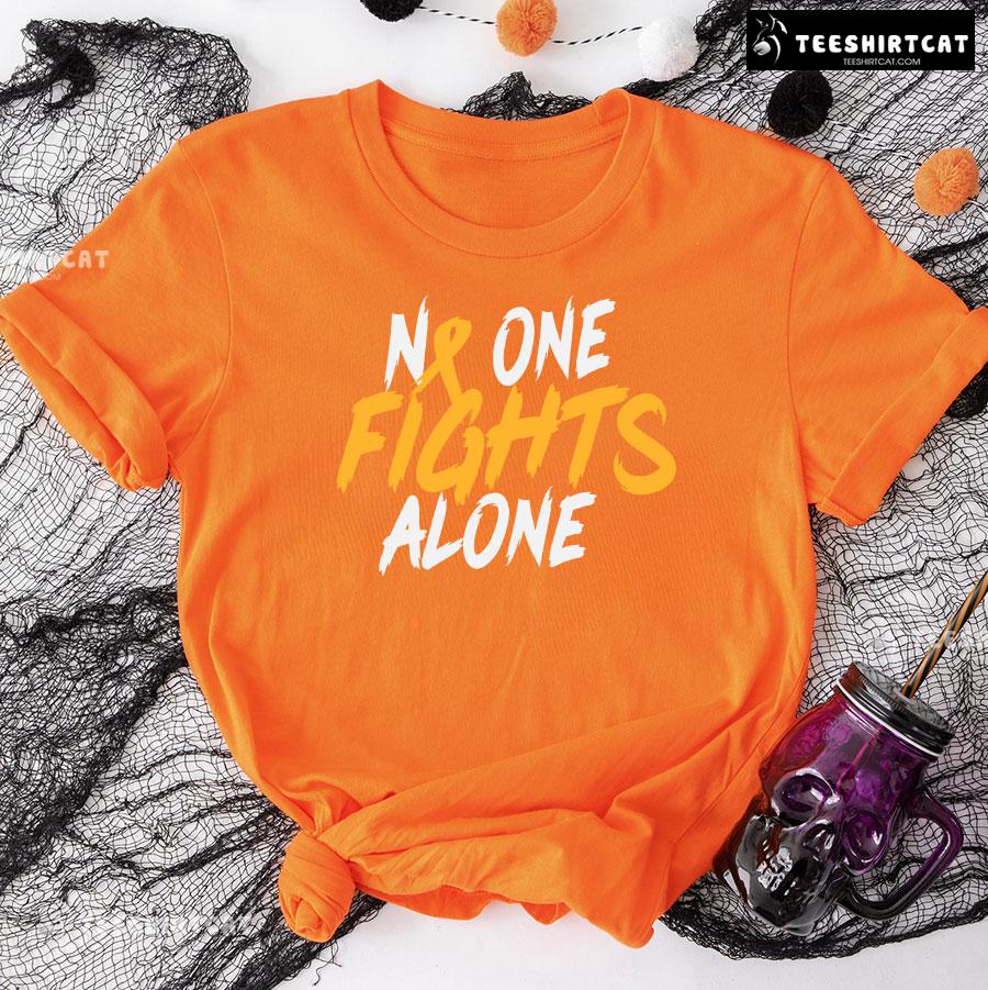 No One Fights Alone Childhood Cancer Awareness T-Shirt