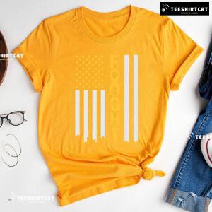 Fight Childhood Cancer American Flag T-Shirt