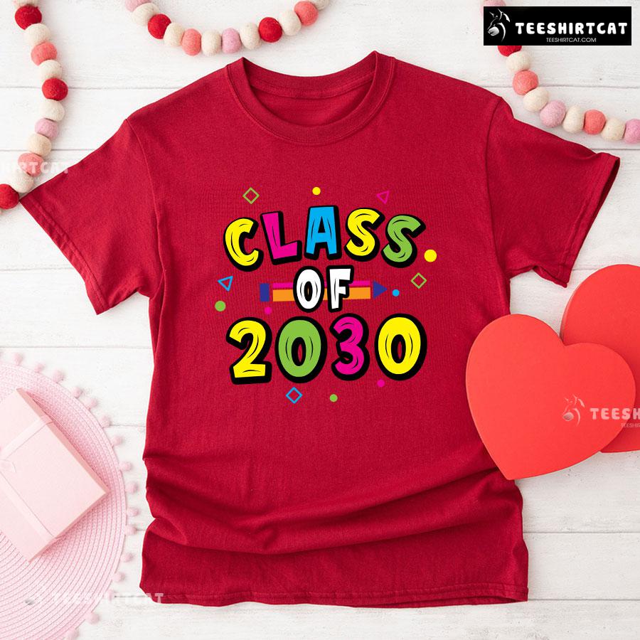 Class Of 2030 Crayon Student Back To School T-Shirt