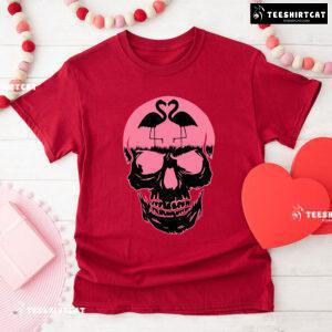 Skull With Lovely Flamingo T-Shirt