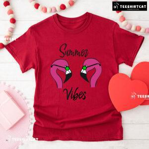 Summer Vibes Flamingo With Glasses T-Shirt