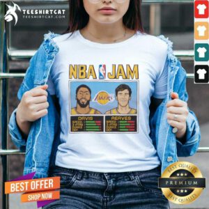 NBA Jam Lakers Davis and Reaves v-neck