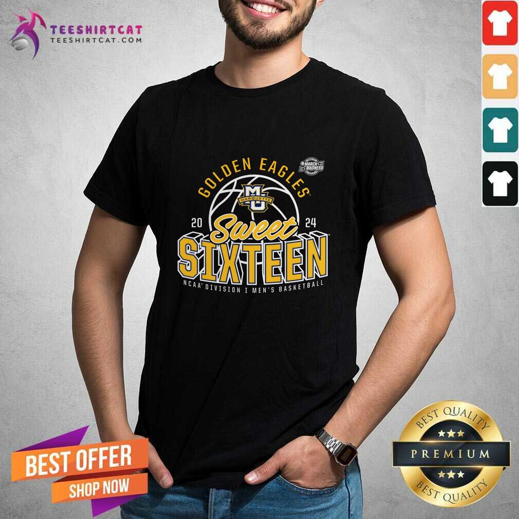 Marquette Golden Eagles 2024 NCAA Men's Basketball Tournament March Madness Sweet Sixteen Defensive Stance T-Shirt