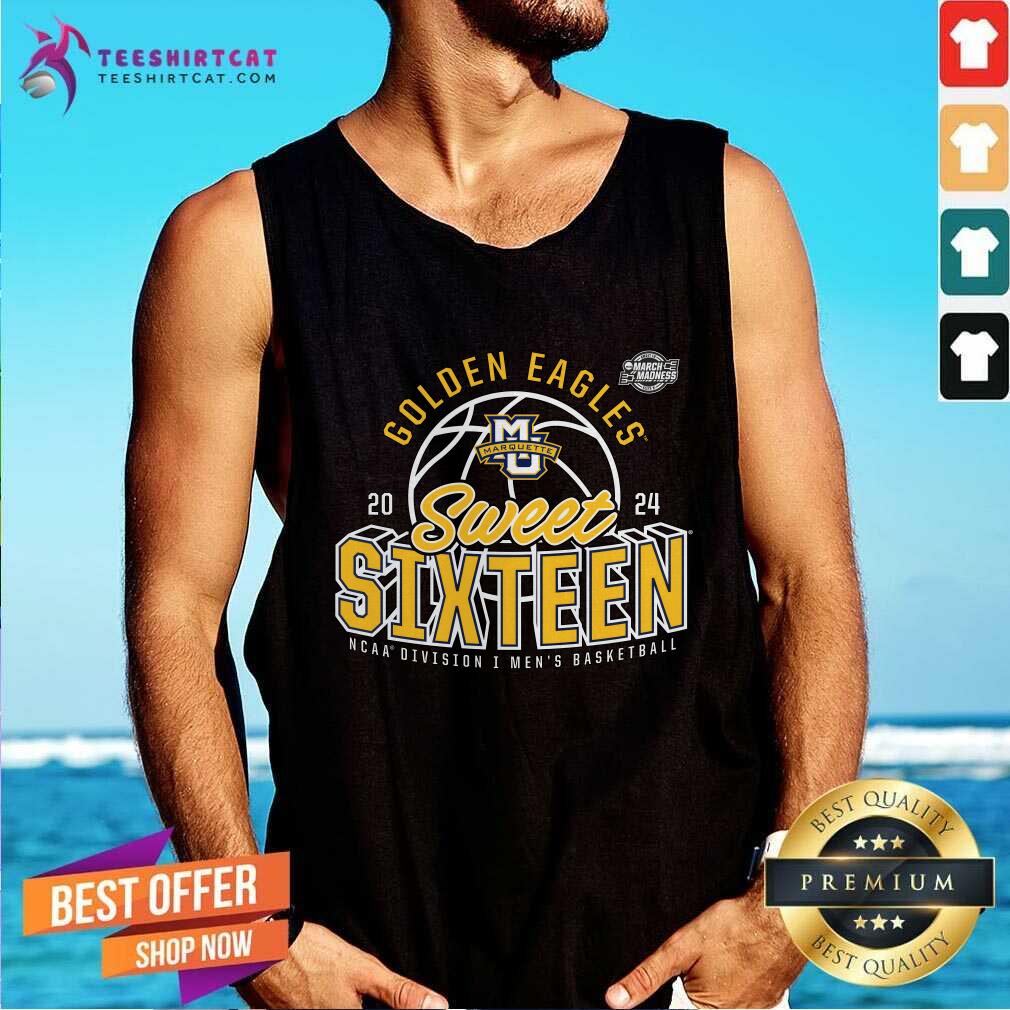 Marquette Golden Eagles 2024 NCAA Men's Basketball Tournament March Madness Sweet Sixteen Defensive Stance tank-top