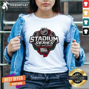 NHL Stadium Series New Jersey 2024 Navy Federal Credit Union v-neck