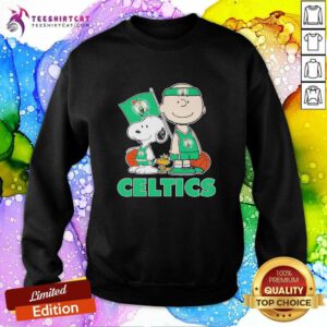Official Boston Celtics Basketball Snoopy Peanuts Charlie Brown Sweatshirt