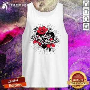 Mayday Parade Heart Flowers Ro Gray Tank-top