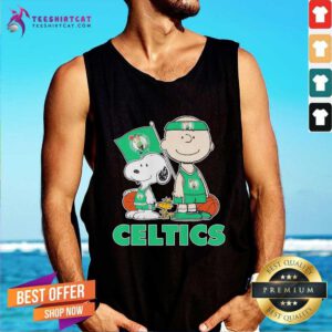 Official Boston Celtics Basketball Snoopy Peanuts Charlie Brown Tank-top