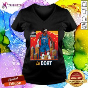 Luguentz Dort OKC Thunder Skyline Player V-neck