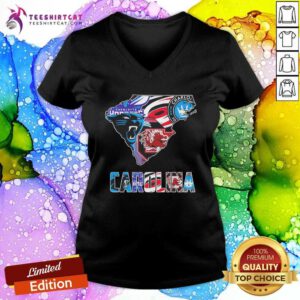 Official Carolina Hurricanes South Carolina Gamecocks Charlotte FC Carolina Panthers V-neck