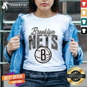 Awesome Brooklyn Nets Black Tri-Ball V-neck