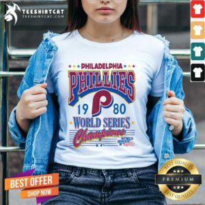 Awesome Philadelphia Phillies 1980 World Series Champions V-neck