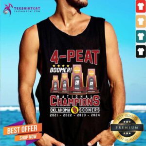 Hot Oklahoma Sooners National Champions 4-Peat Boomer Tank-top