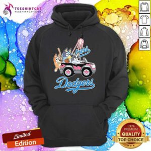 Nice MLB Los Angeles Dodgers Bluey Aunt Trixie Driving Car Hoodie