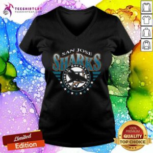 Nice San Jose Sharks Black Echo NHL V-neck