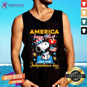 Nice Snoopy America Happy 4th Of July Snoopy Day Tank-top