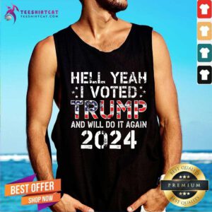 Nice Trump 2024 I Voted Trump USA Flag Tank-top