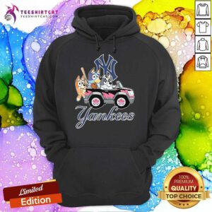 Pretty MLB New York Yankees Bluey Aunt Trixie Driving Car Hoodie