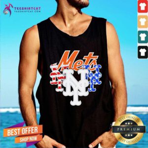 Pretty New York Mets America Flags Celebrating 4th Of July Tank-top