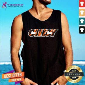 Funny Cincy Football Stripes Tank-top