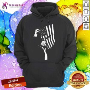Funny Donald Trump Fight 2024 Rally Metal Hoodie