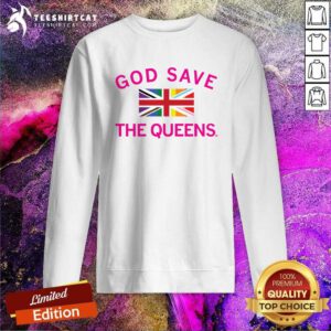 Funny God Save The Queen Static Rainbow Union Flag Sweatshirt