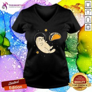 Good Astronaut Cat In Outer Space Tacos V-neck