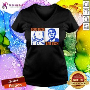 Good Bush Bad Bush George W. Potus USA Vintage V-neck